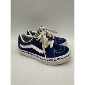 Vans Blue Canvas Checkered On Sole‎ Sneakers Kids Size 11